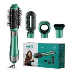 Профессиональный стайлер для волос 4 в 1 Фен-щетка VGR V-493 зеленая
